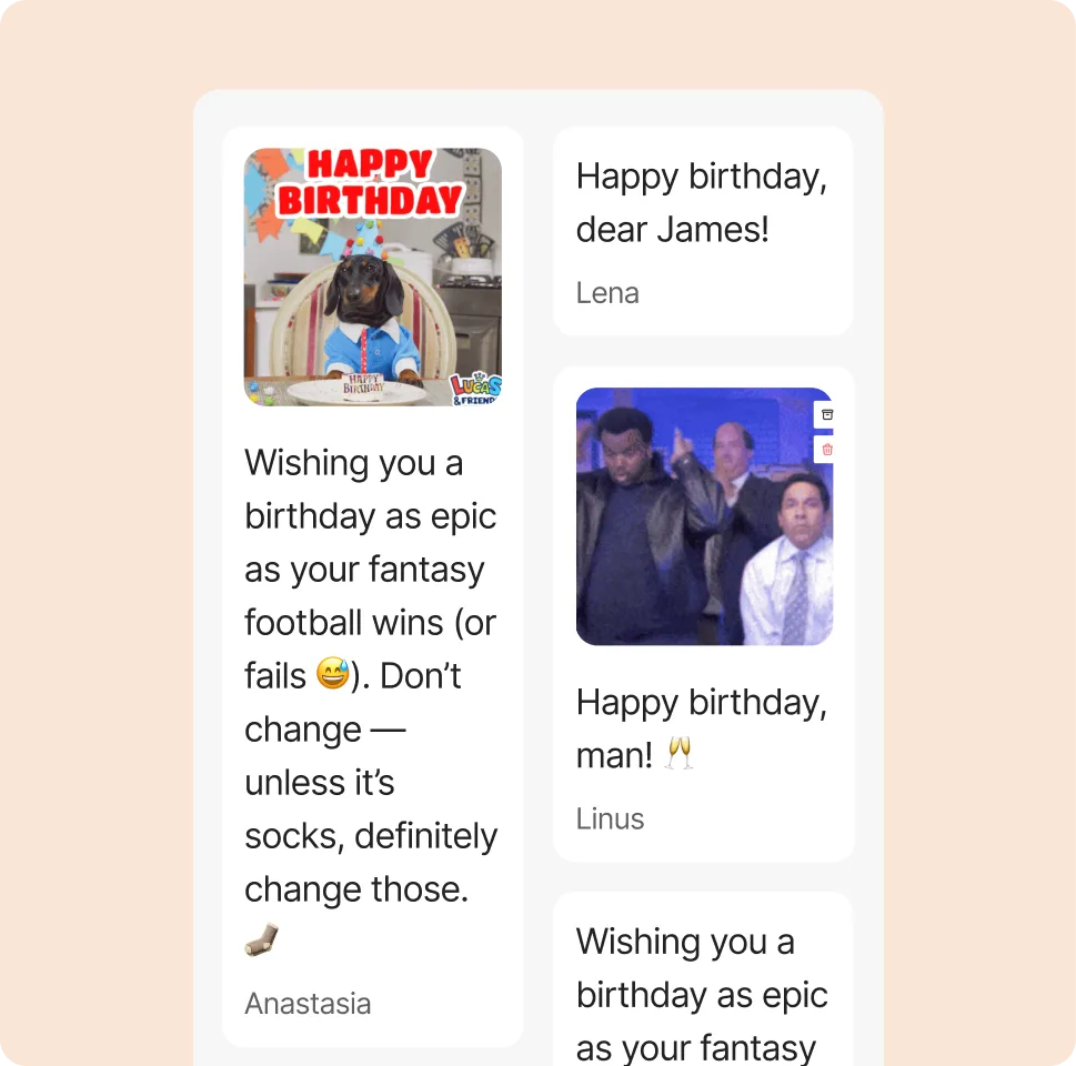 Send the link to the celebrated person